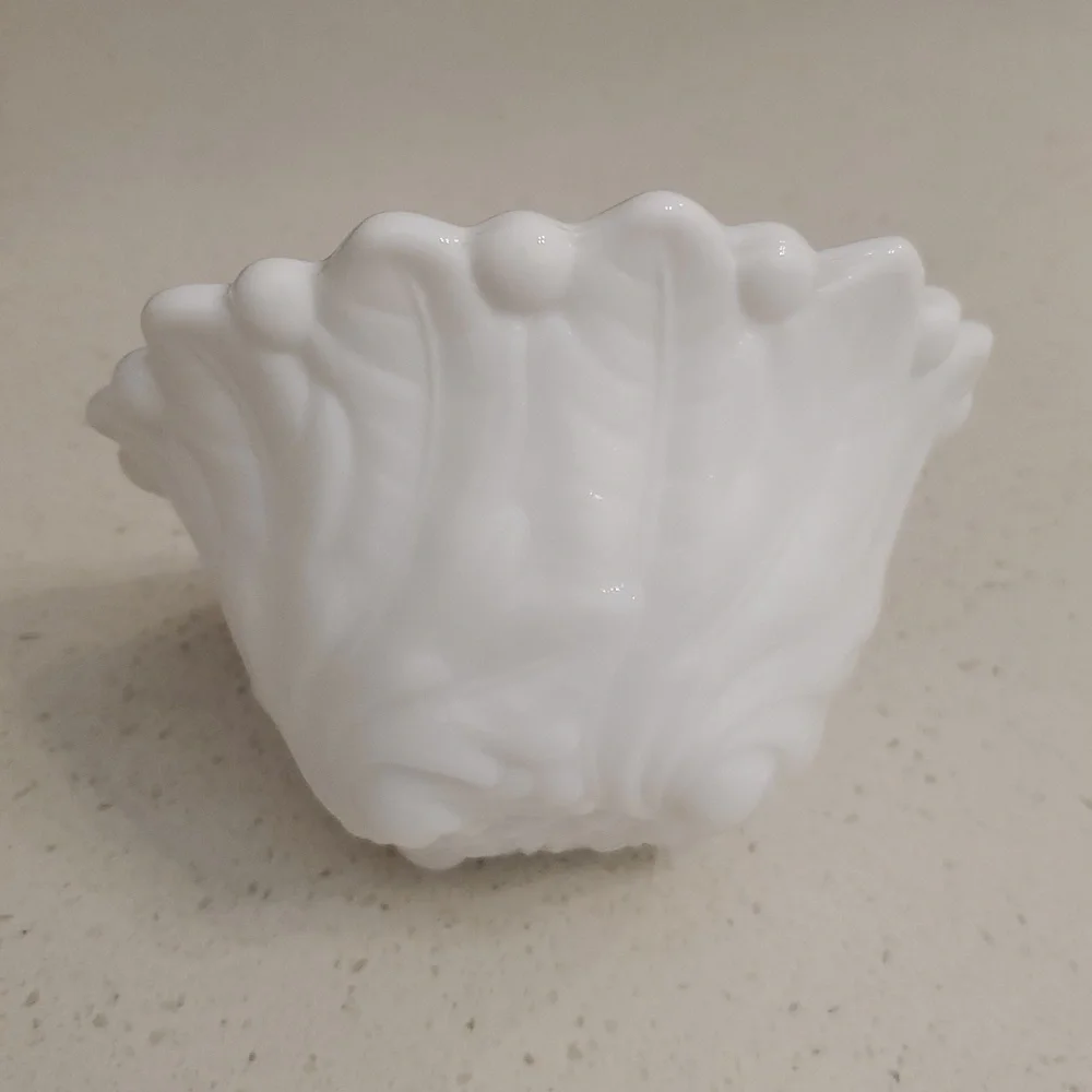 Wild Rose Pattern Milk Glass Taper Candle Holder